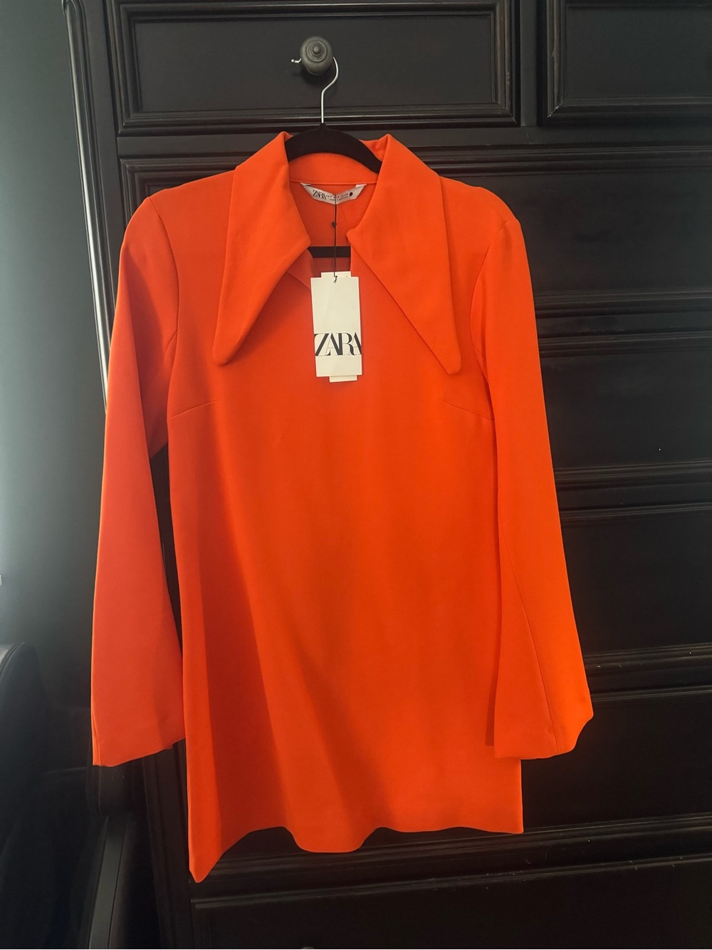 Zara Orange Collared Mini Dress